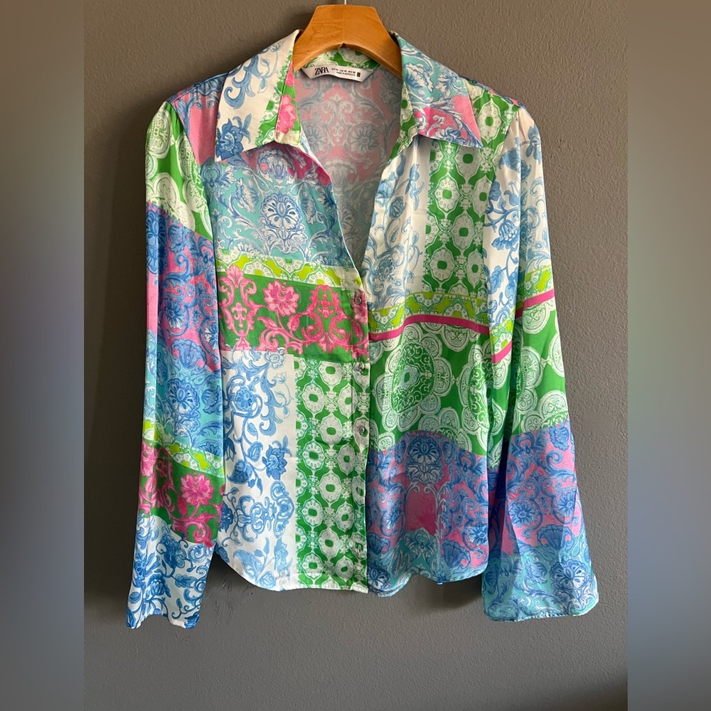 Zara | Patchwork Printed Shirt - image 2